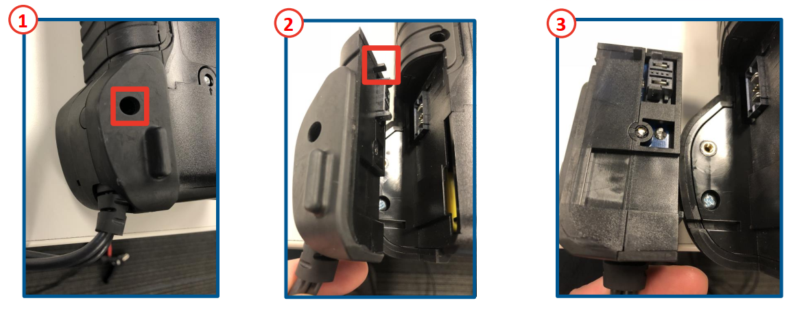 Graphique montrant comment remplacer les pinces de test de l’analyseur CPX-900 sur le terrain.